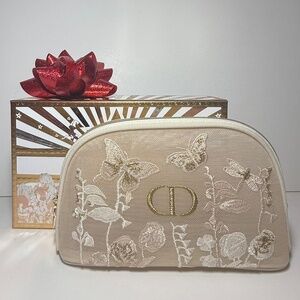 Dior Exclusive Embroidered Mesh Pouch 🦋 Free Same Day Shipping